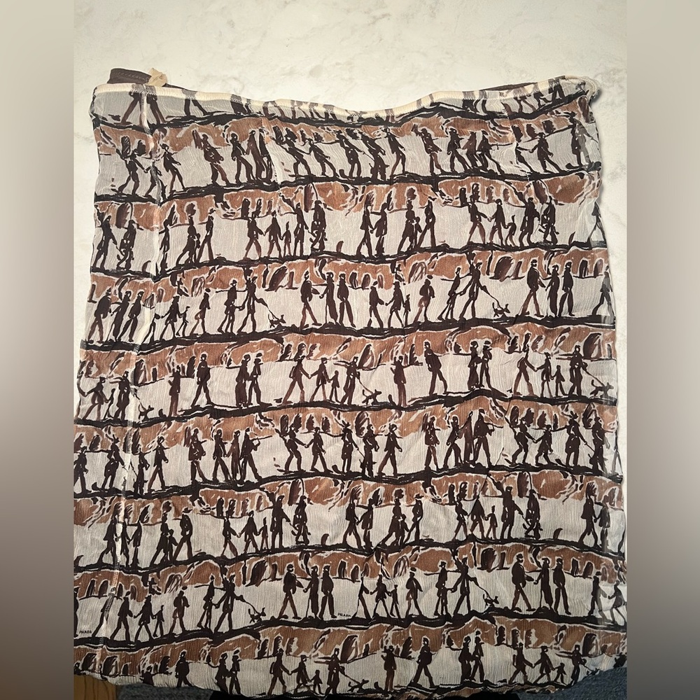 PRADA Silhouette/ People Silk Skirt with Lining in Size 36